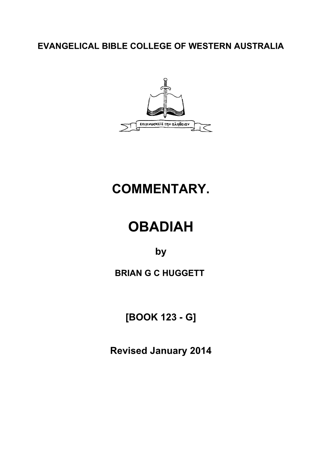 The Vision of Obadiah