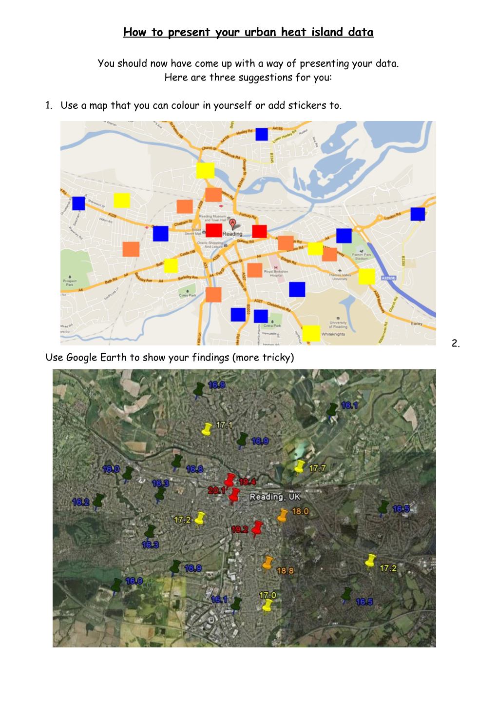 How to Present Your Urban Heat Island Data