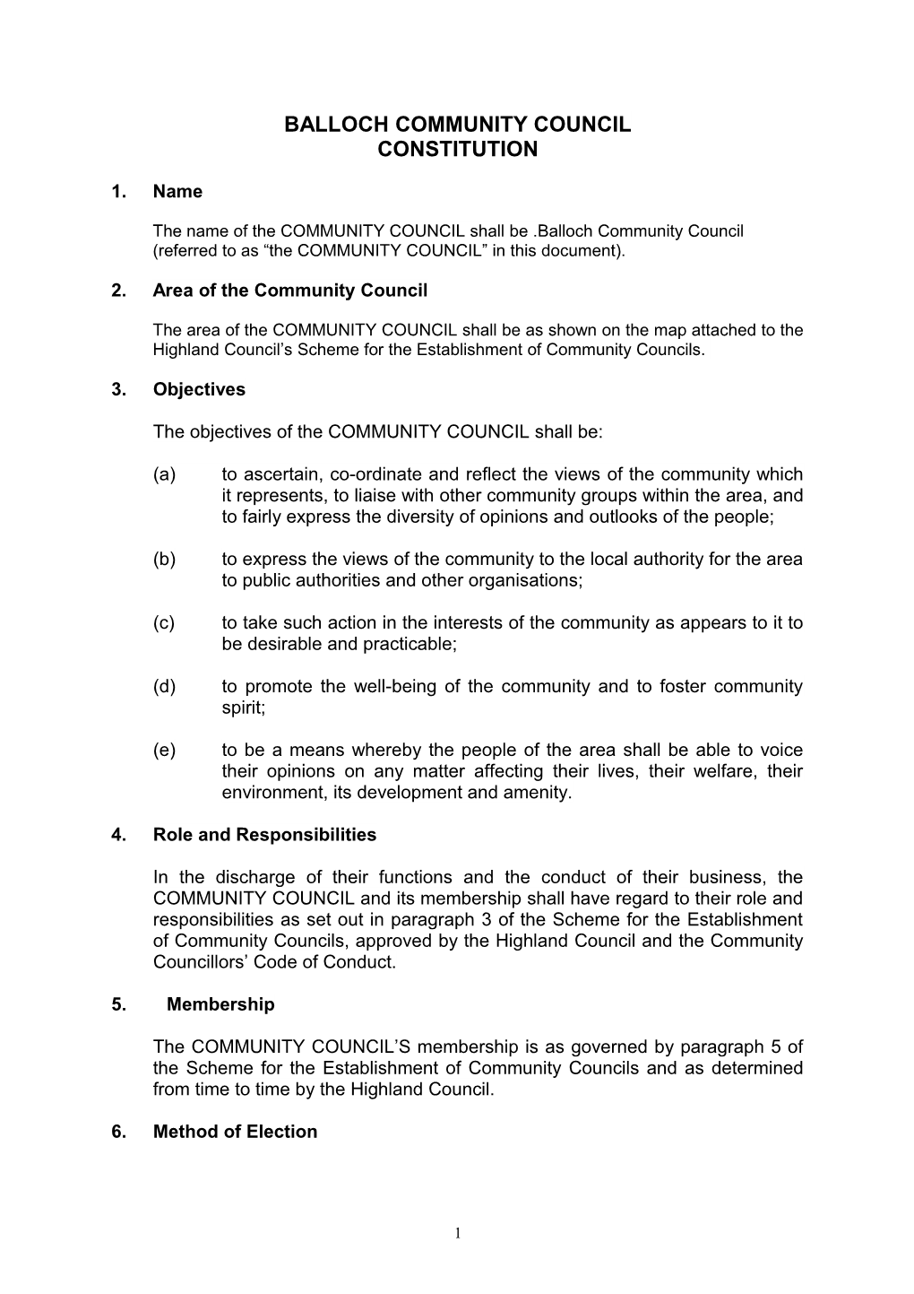 Model Scheme of Community Councils in Scotland