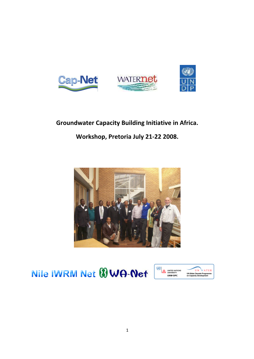 Workshop Notes from the Groundwater Capacity Building Initiative (GWCB) in Africa