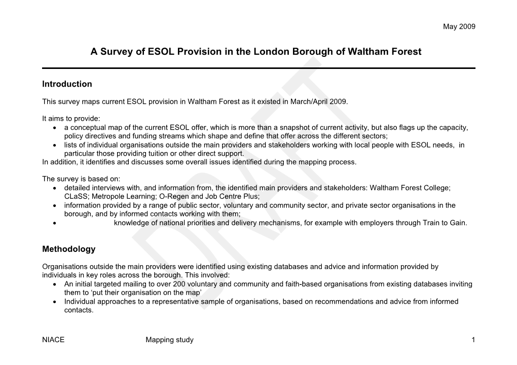 London Borough of Waltham Forest ESOL Study