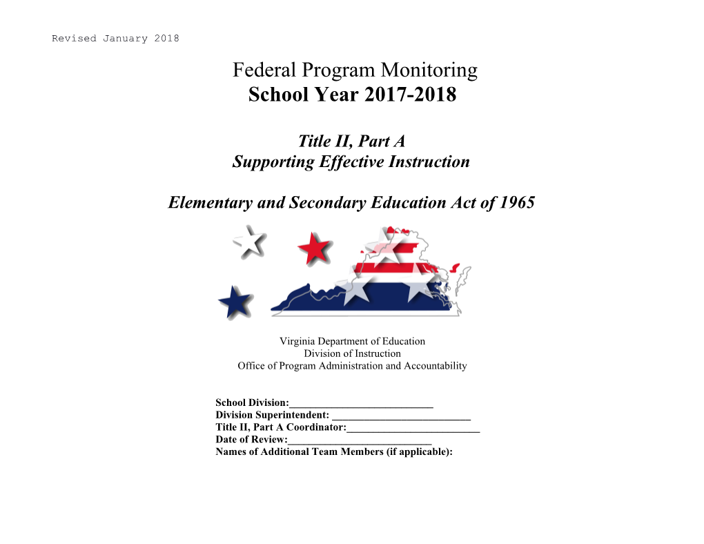 Title IIA Federal Program Monitoring Protocol