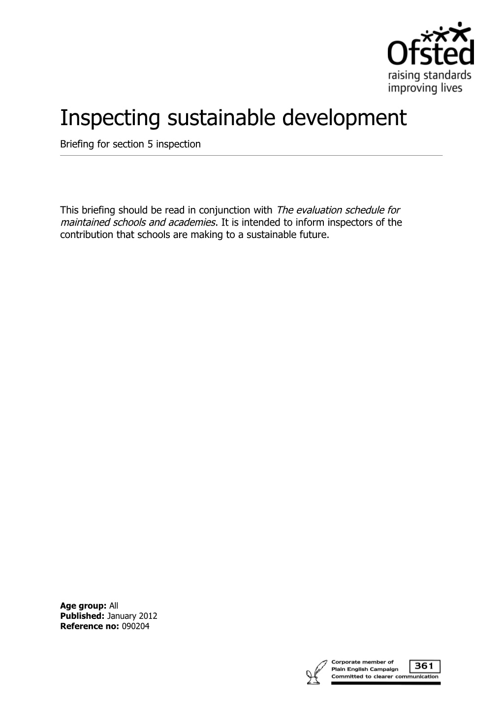 Inspecting Sustainable Development Briefing
