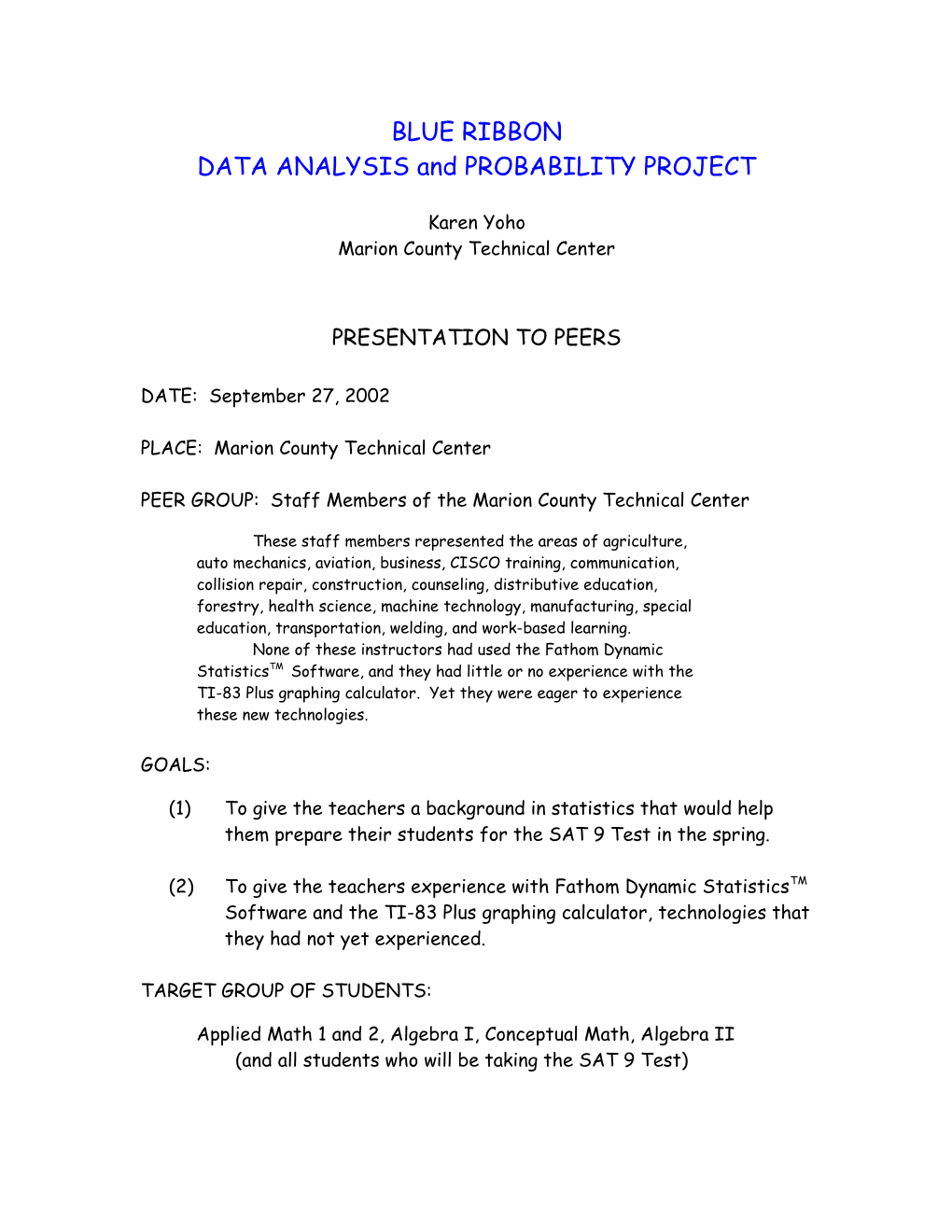 DATA ANALYSIS and PROBABILITY PROJECT