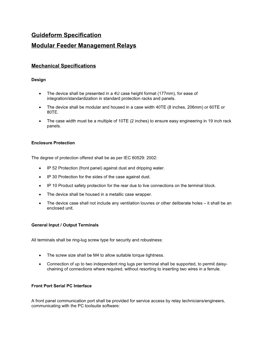 Modular Feeder Management Relays