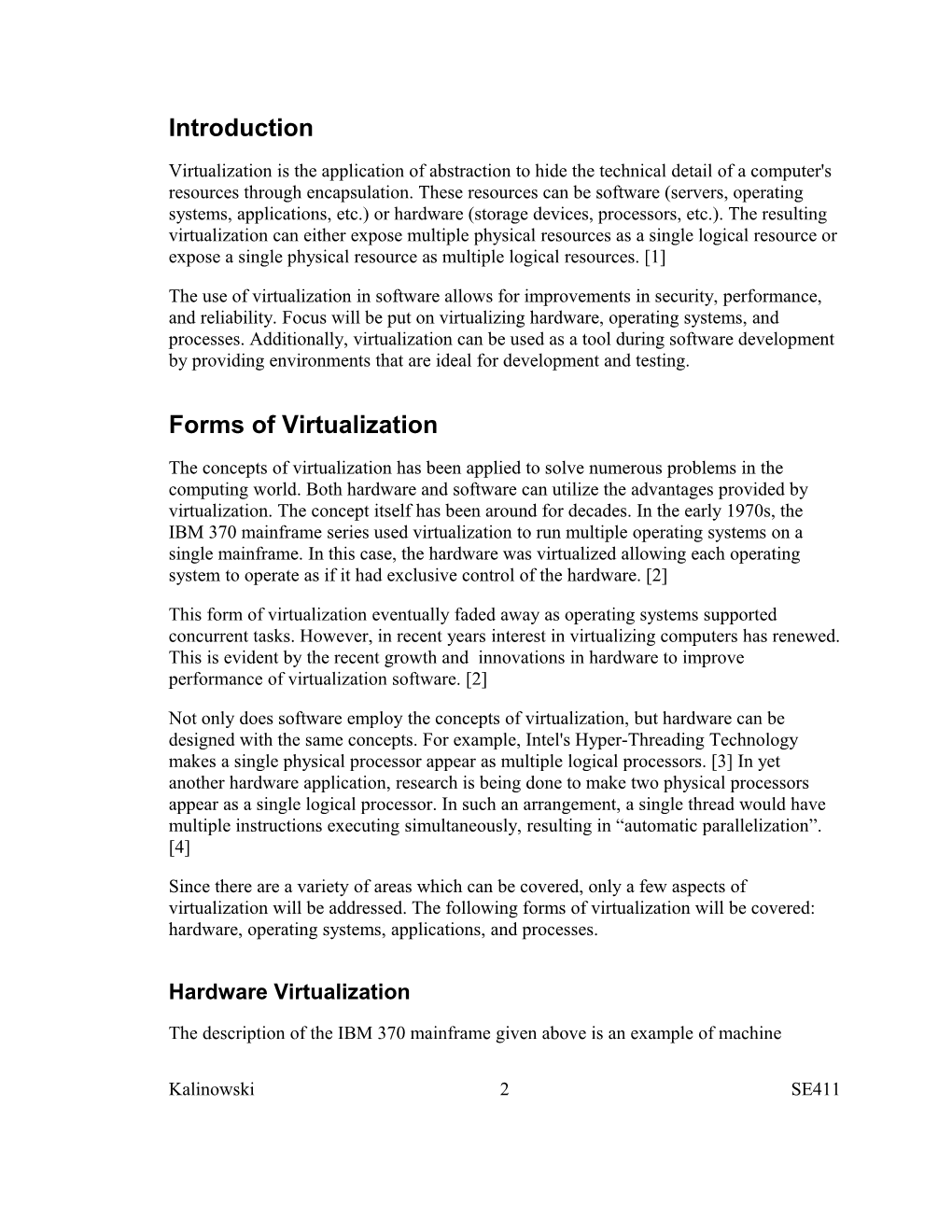 Virtualization in Software Engineering