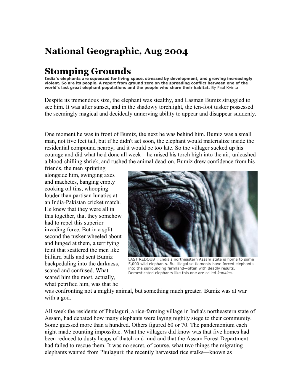 National Geographic, Aug 2004