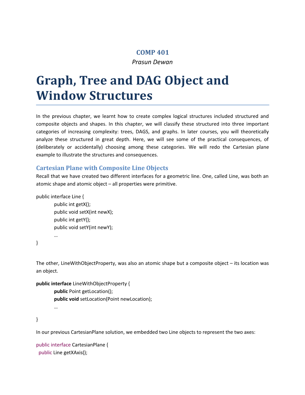 Graph, Tree and DAG Object and Window Structures
