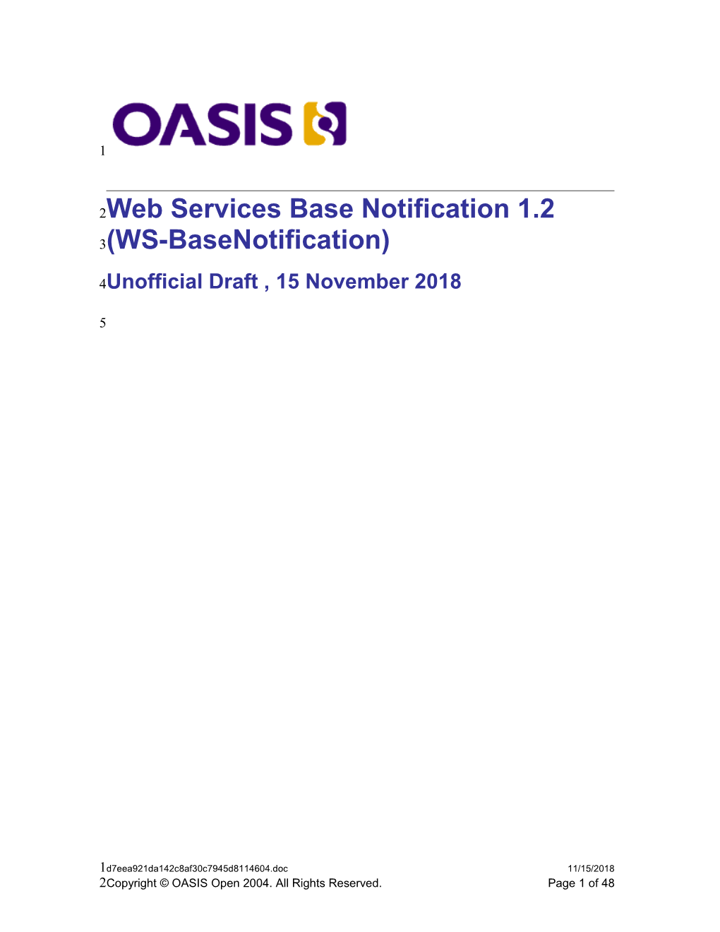 Web Services Base Notification 1.2 (WS-Basenotification)