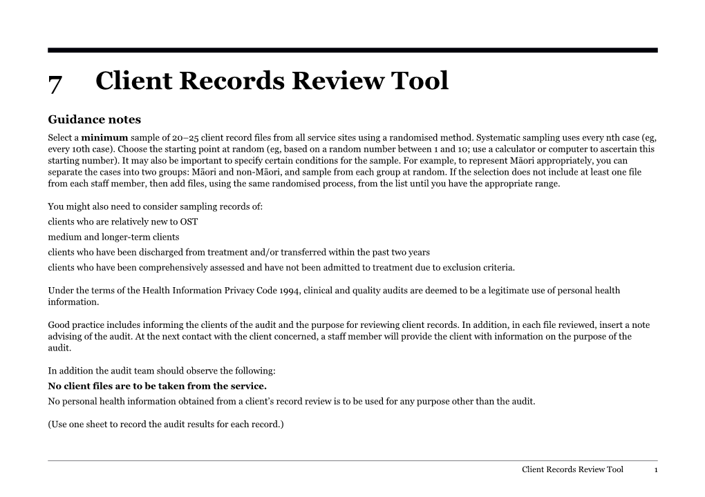 7Client Records Review Tool