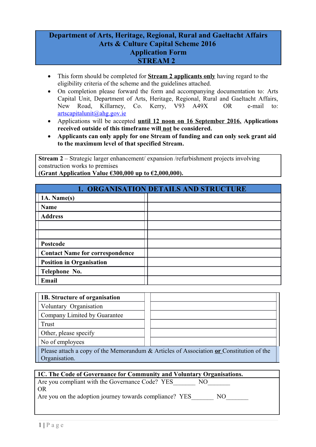 This Form Should Be Completed for Stream2 Applicantsonly Having Regard to the Eligibility