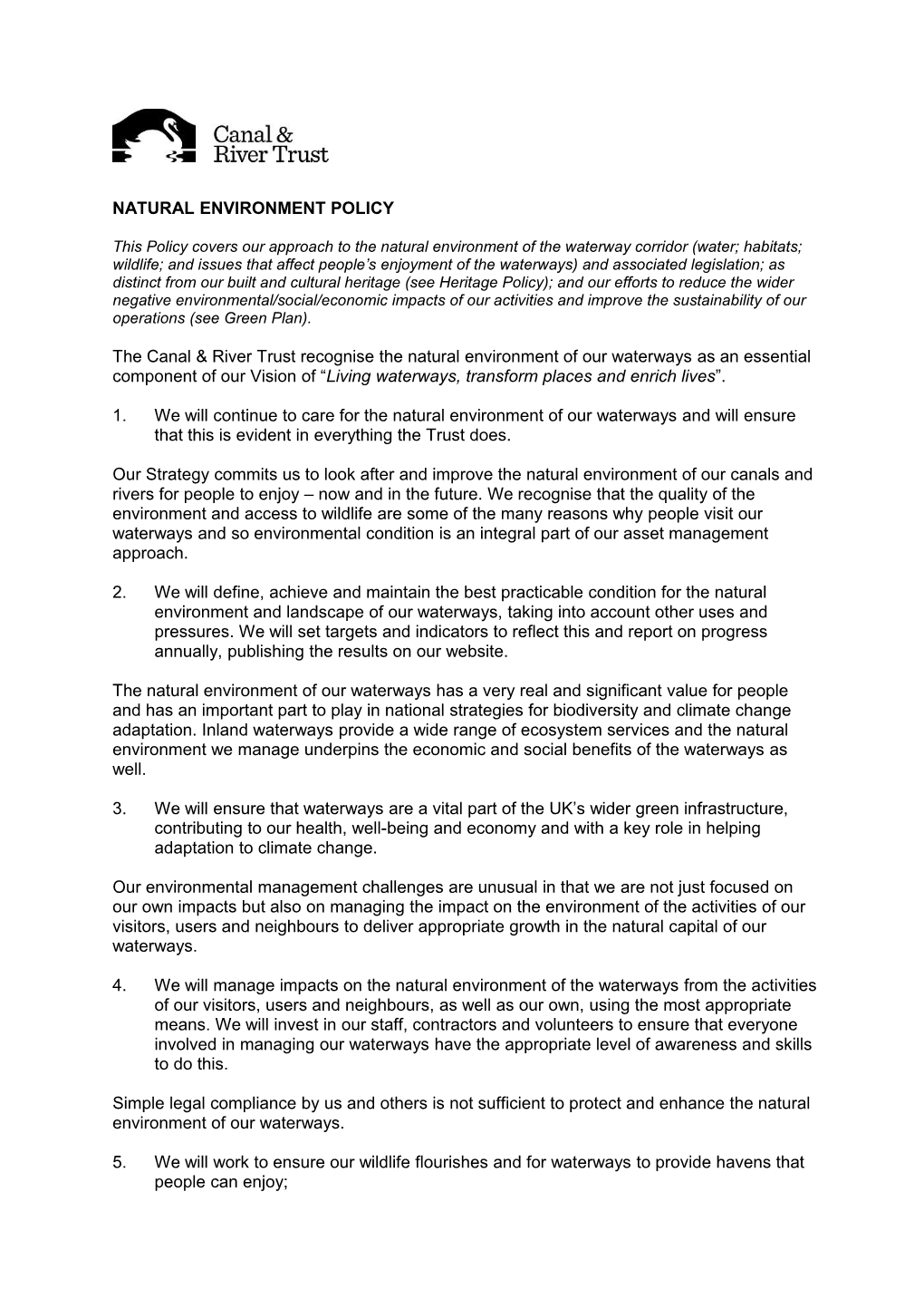 Natural Environment Policy Appendix 3