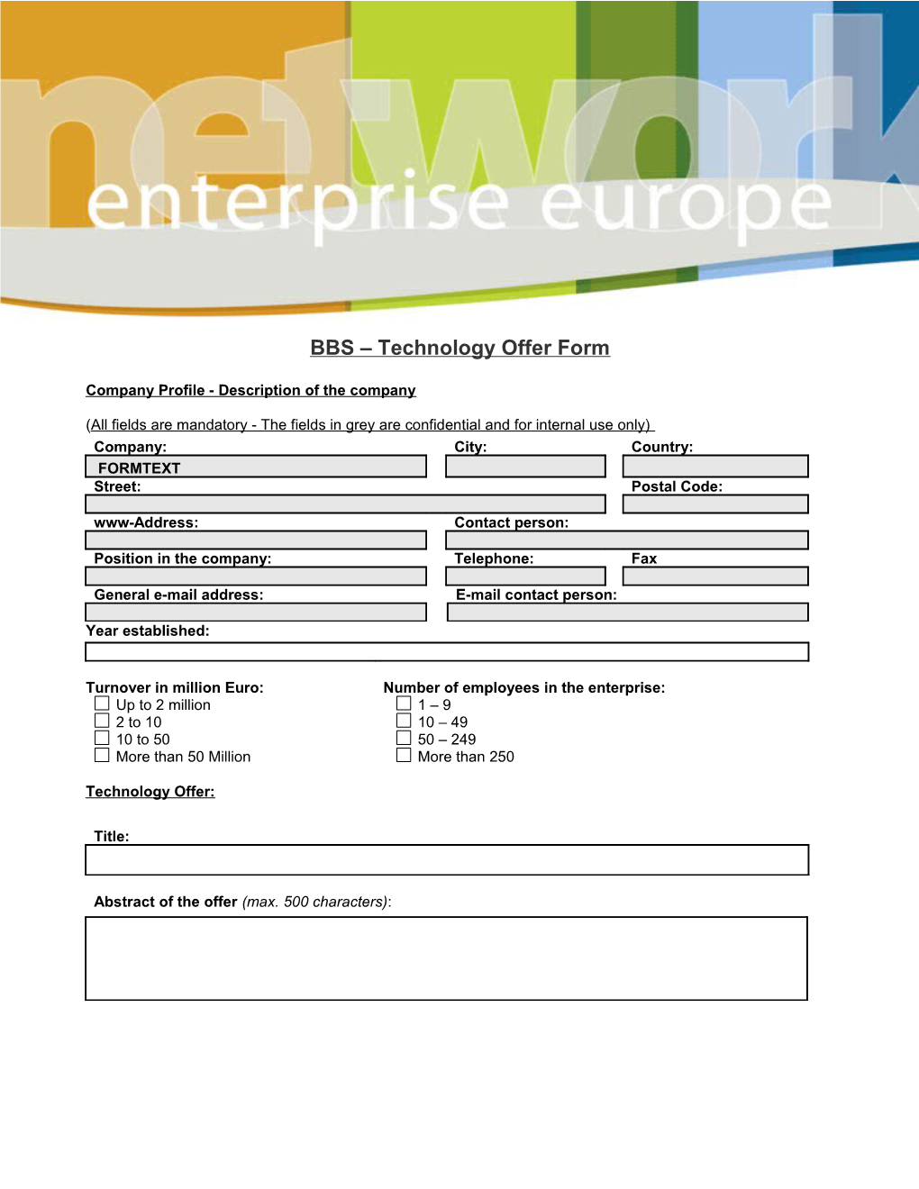 BBS Technology Offer Form