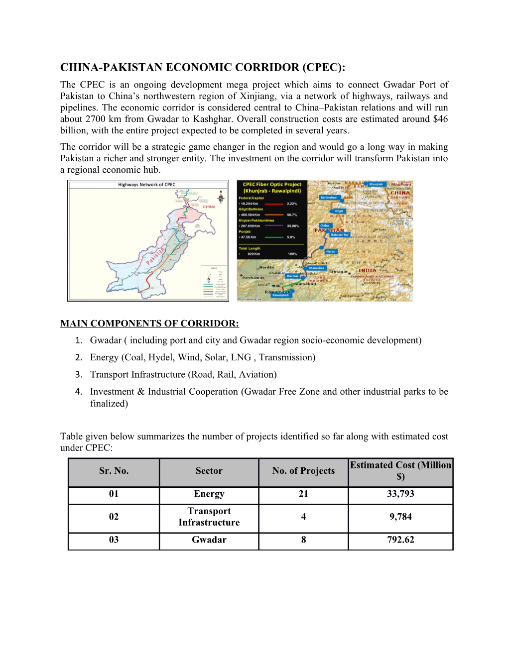 China-Pakistan Economic Corridor (Cpec)