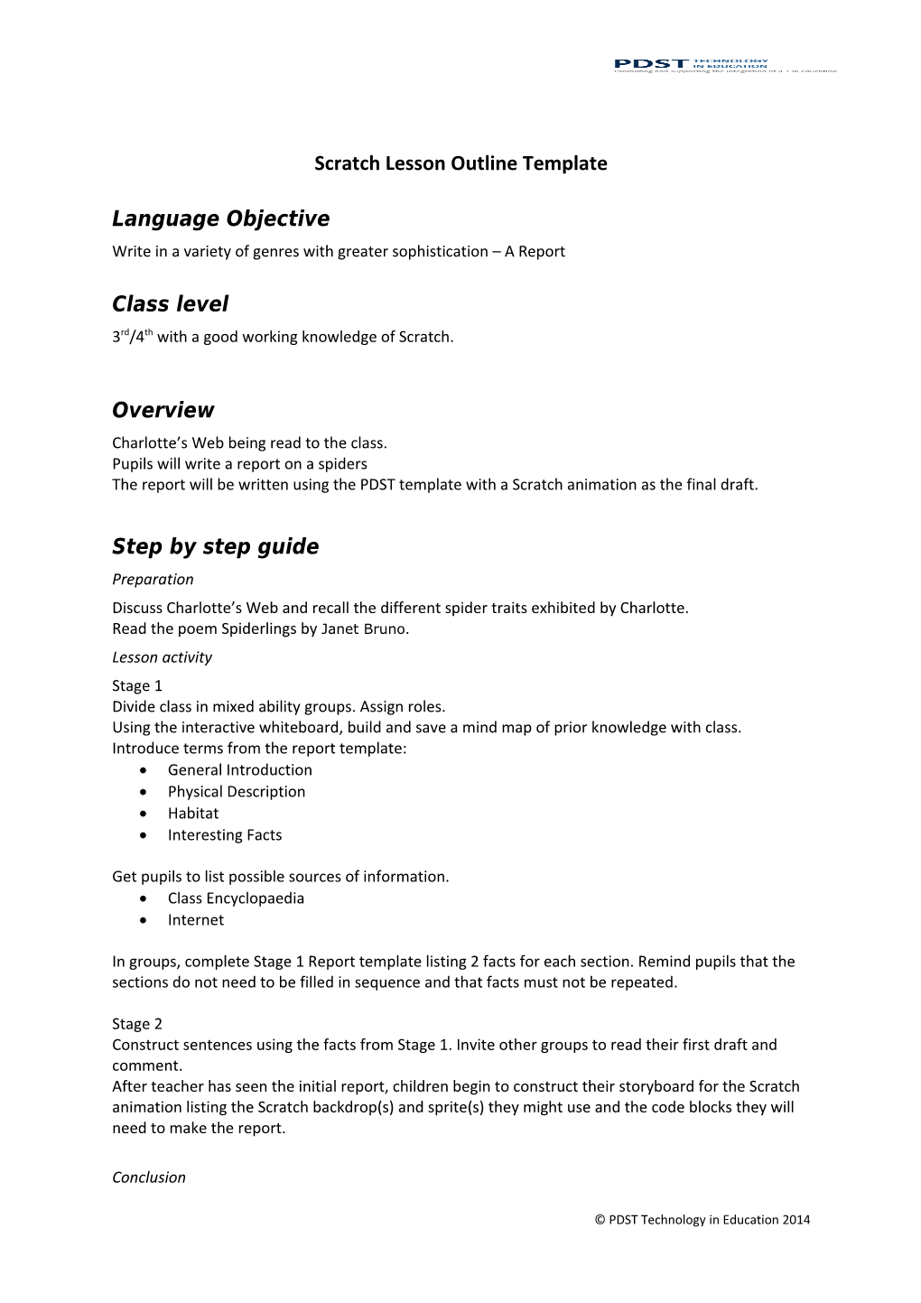 Scratchlesson Outline Template