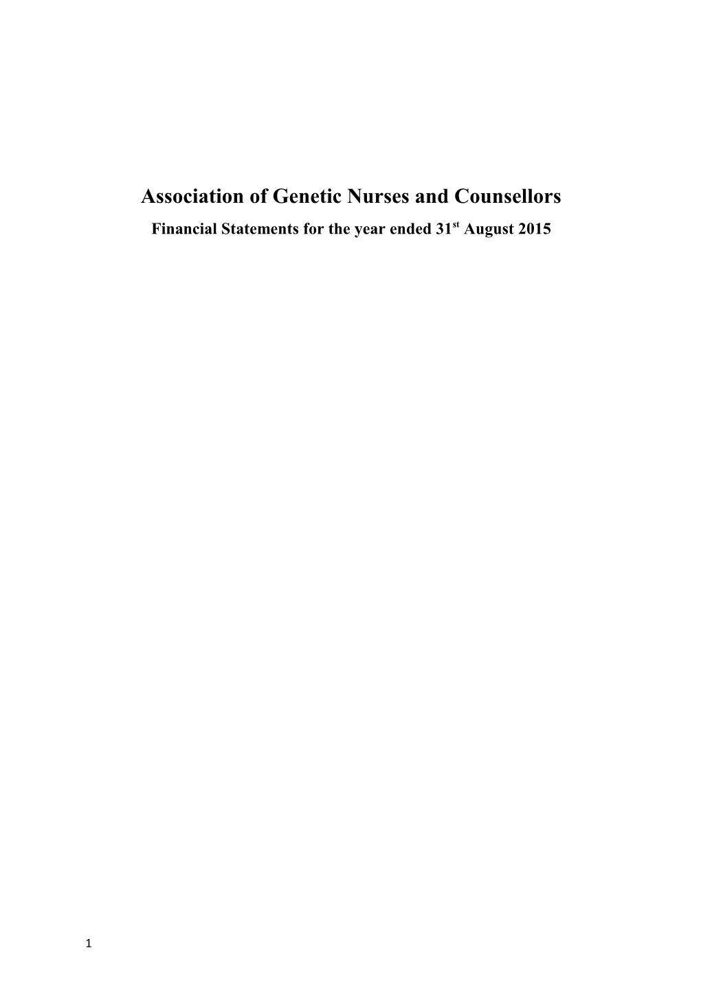 Association of Genetic Nurses and Counsellors