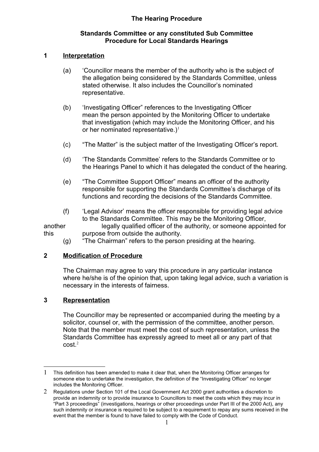 The Hearing Procedure