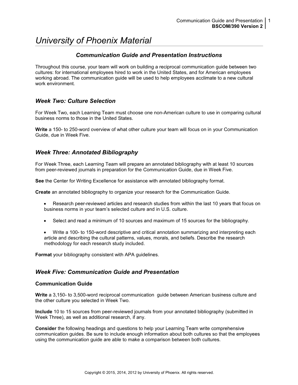 Communication Guide and Presentation Instructions