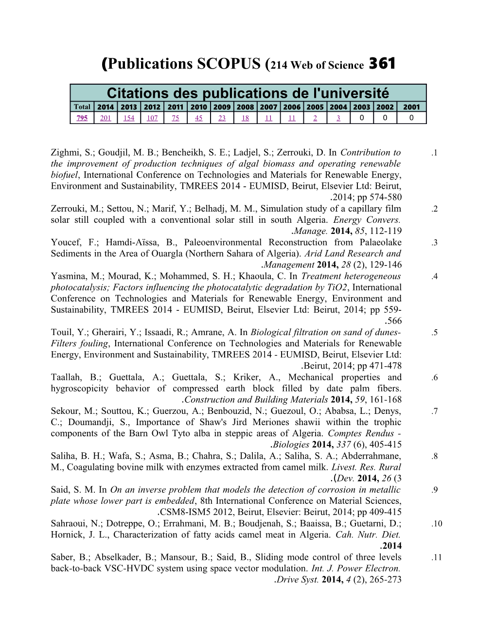 361 Publications SCOPUS (214 Web of Science)