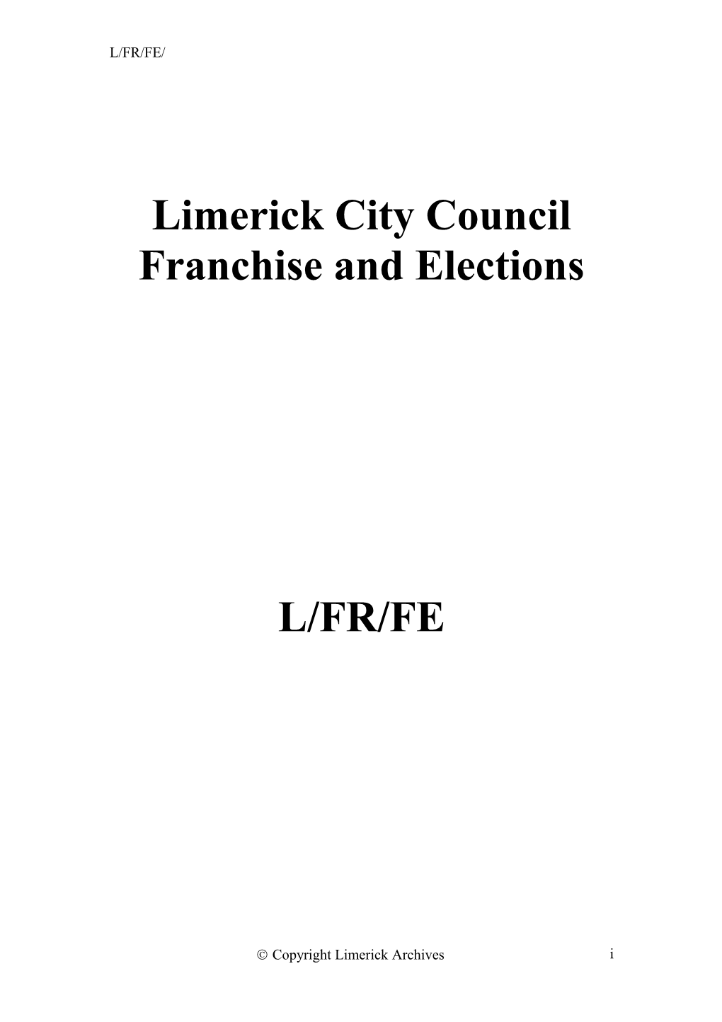 Franchise and Elections