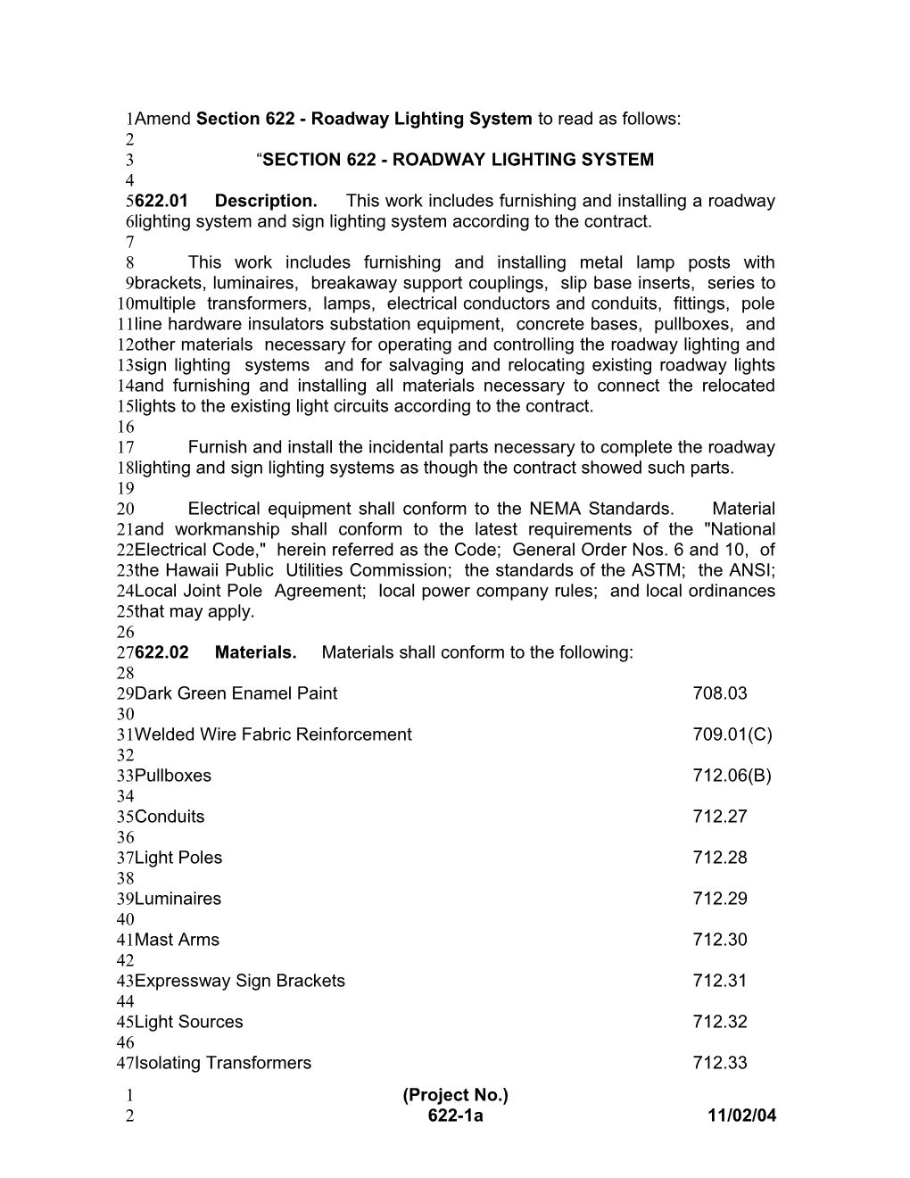 Roadway Lighting System