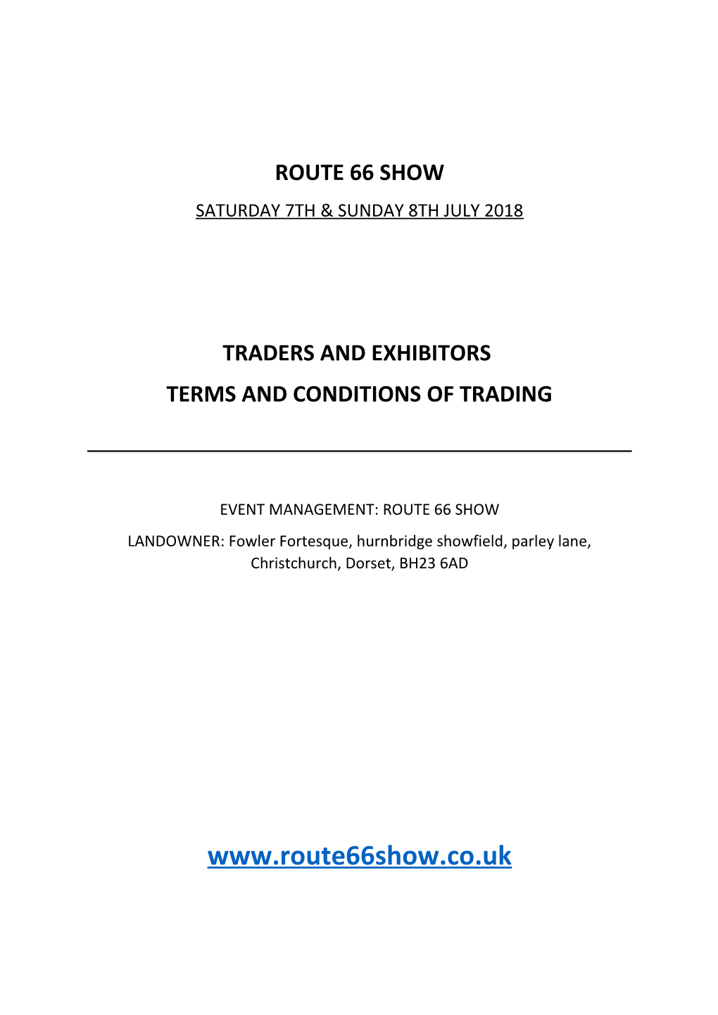Terms and Conditions of Trading