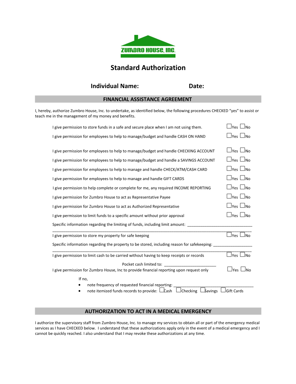 Standard Authorization