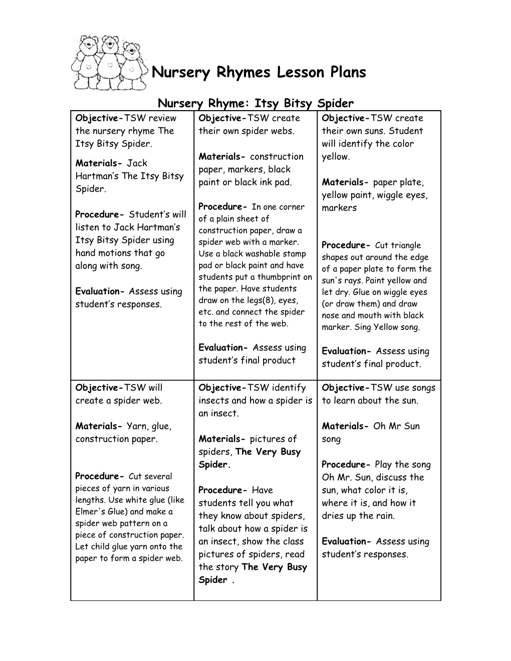 Letter People Lesson Plans