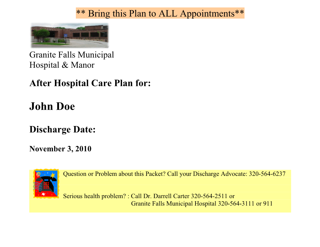 Bring This Plan to ALL Appointments