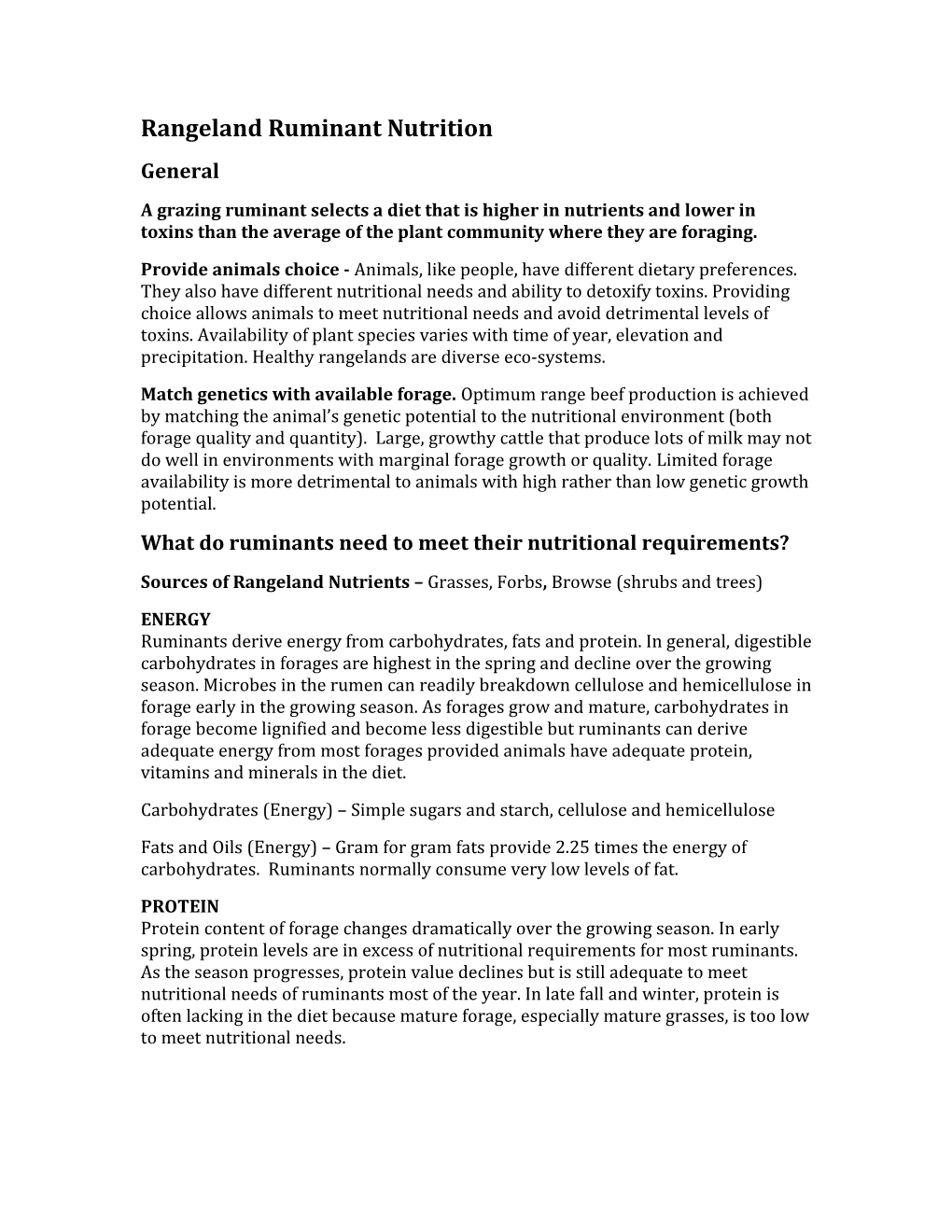 Rangeland Ruminant Nutrition