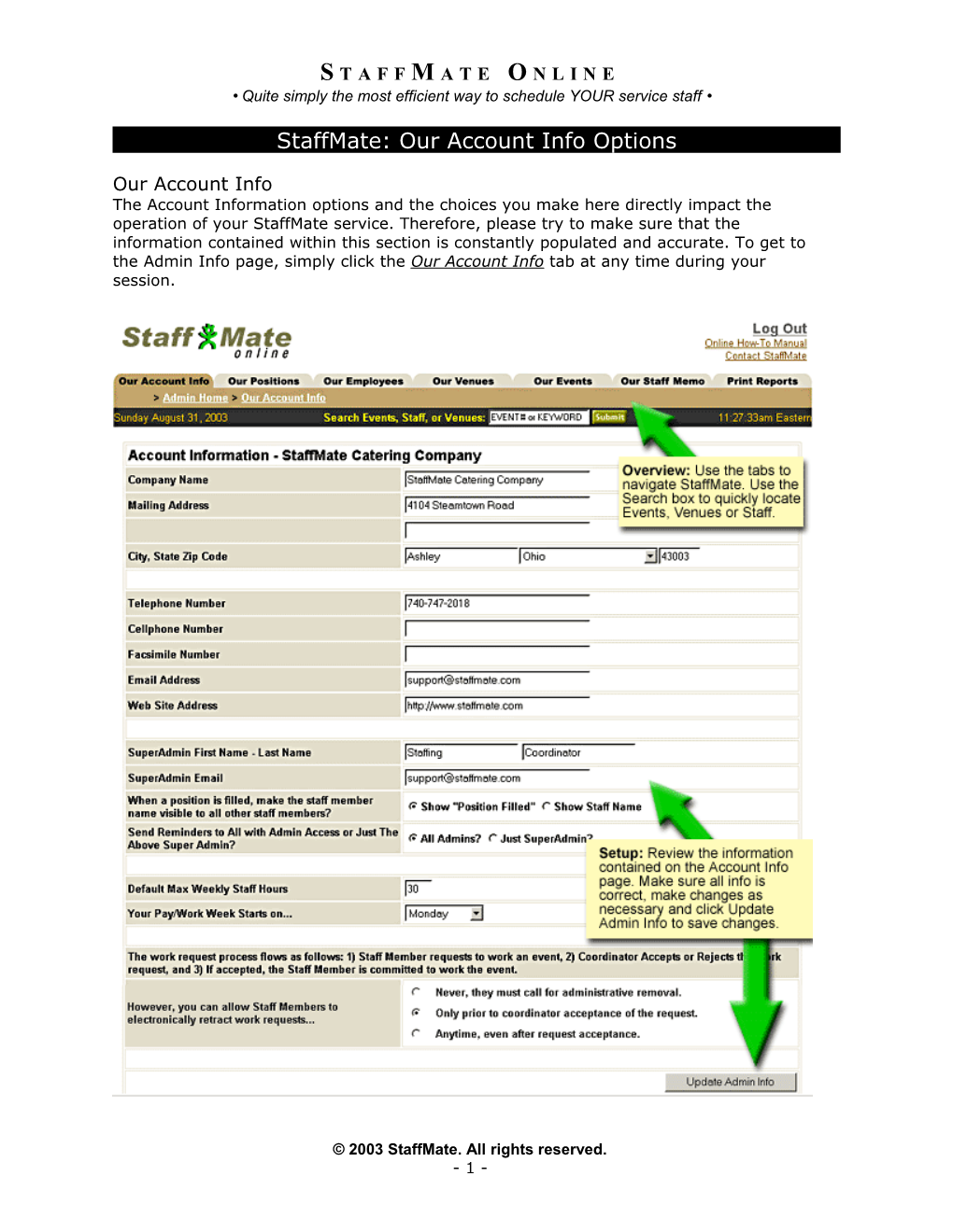 Staffmate Complete User Manual