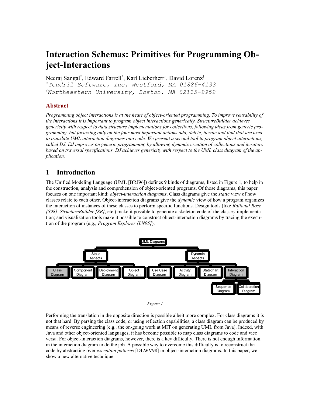 Interaction Schemas: Primitives for Programming Ob-Ject-Interactions