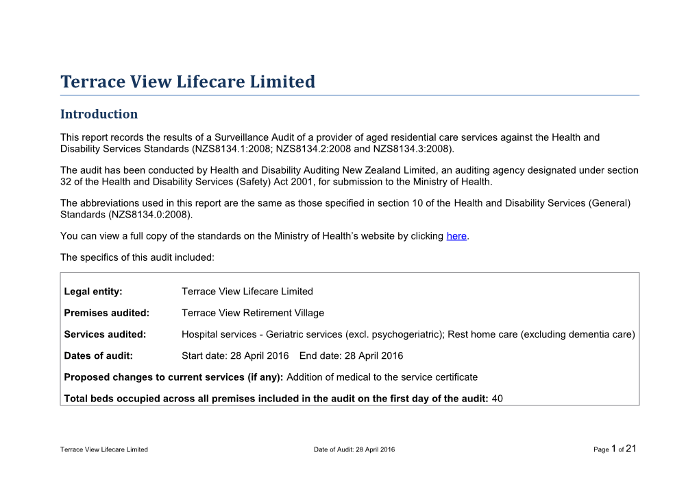 Terrace View Lifecare Limited