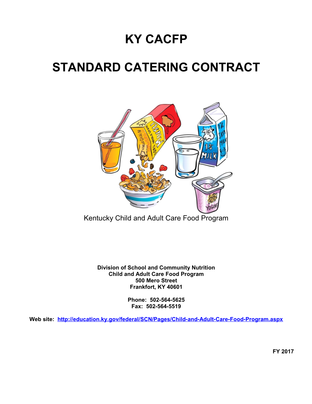 Standard Catering Contract