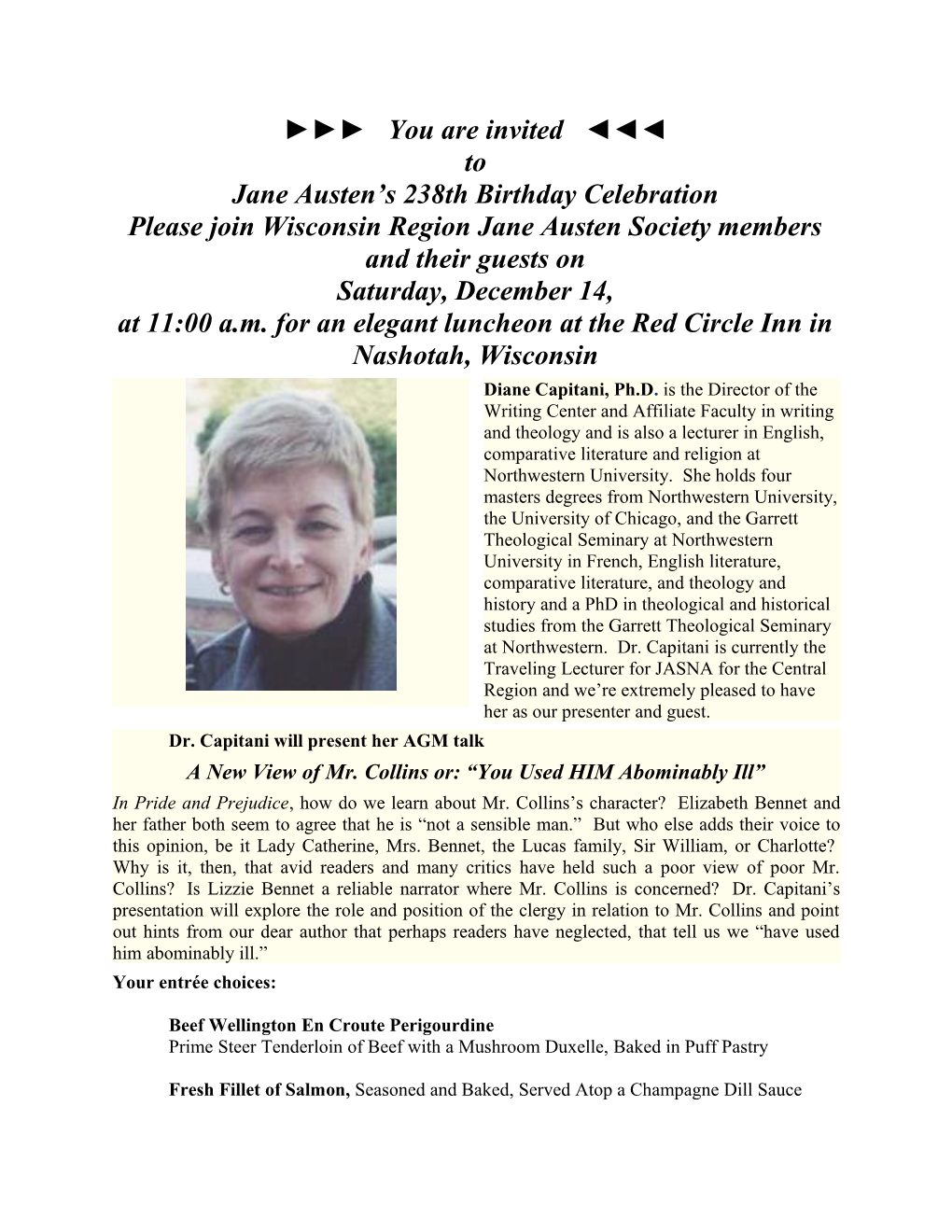 Jane Austen S 238Th Birthday Celebration