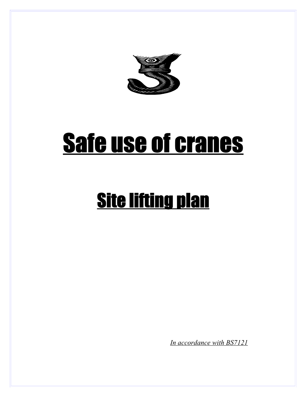 Safe Use of Cranes