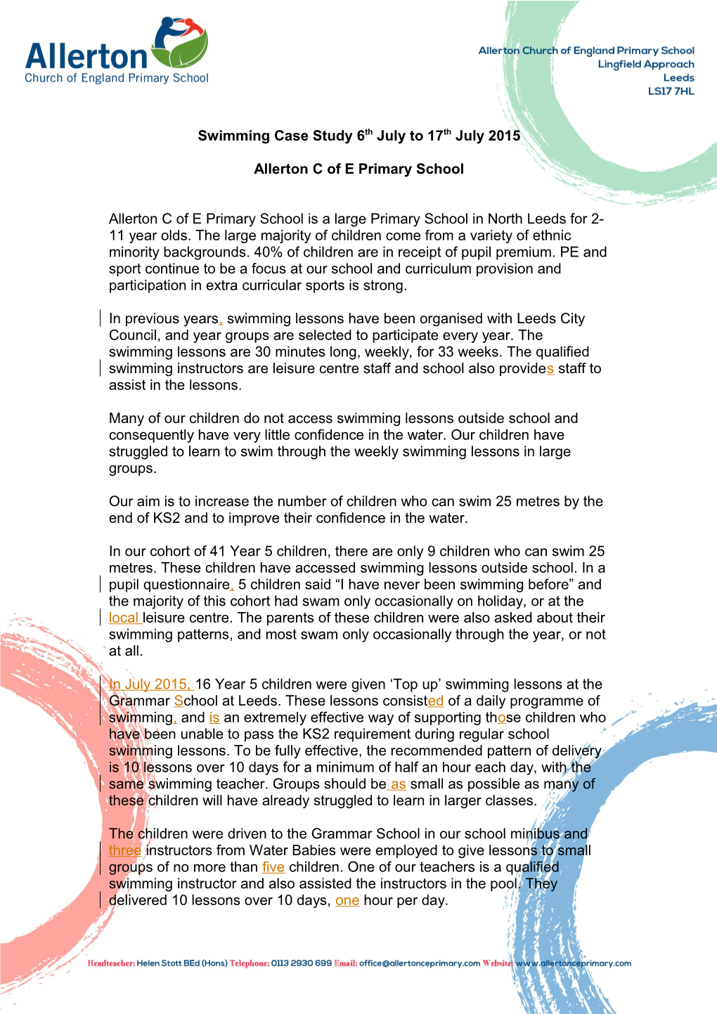 Allerton C of E Primary School Is a Large Primary School in North Leeds for 2-11 Year Olds