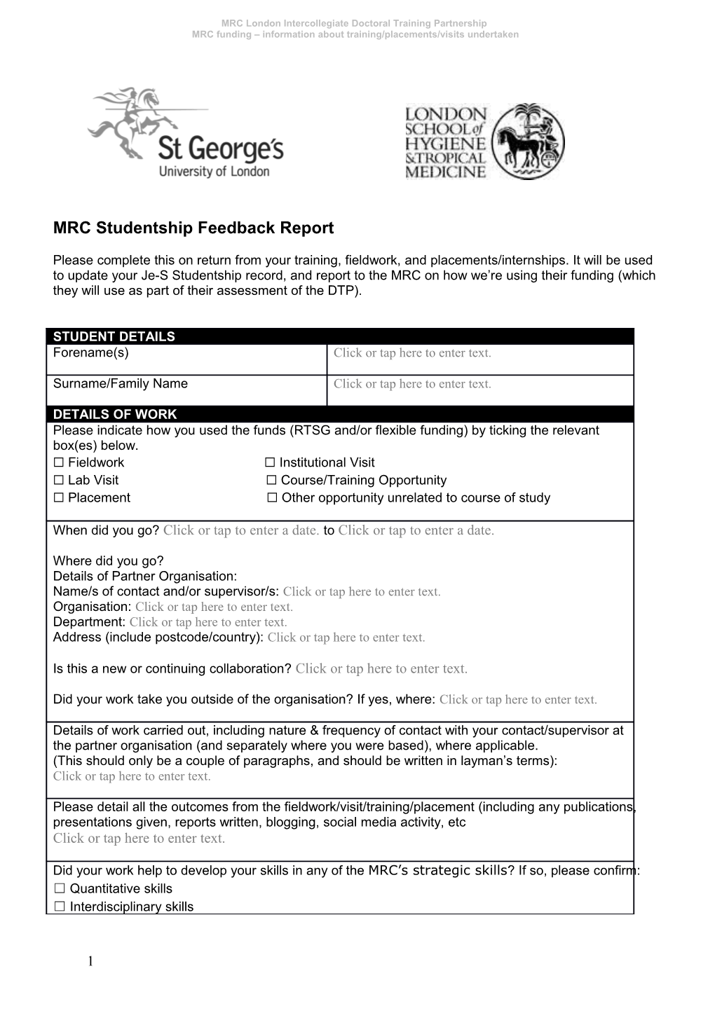 MRC London Intercollegiate Doctoral Training Partnership