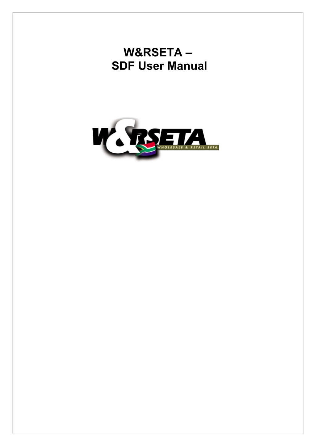 Tourism Seta SDF Training Manual