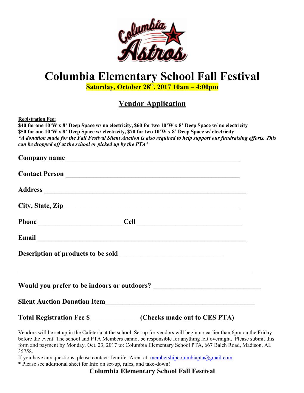 Columbia Elementary School Fall Festival