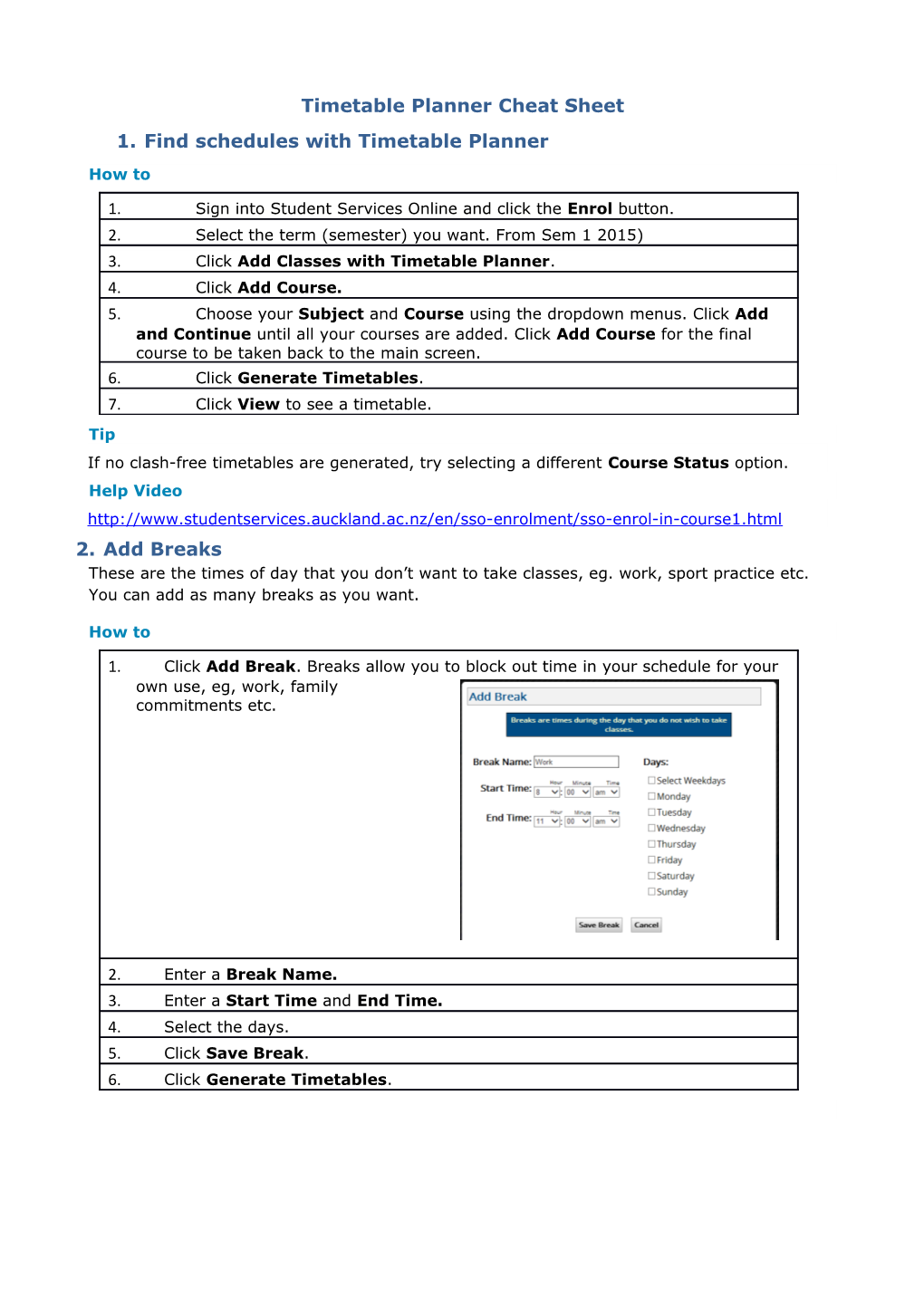 1.Find Schedules with Timetable Planner