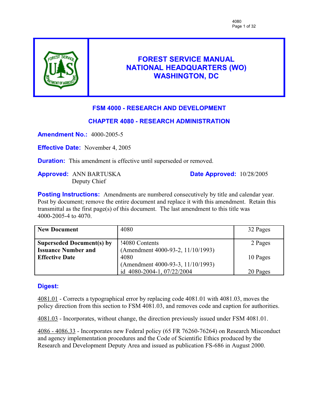 FSM 4000 - RESEARCH and Development