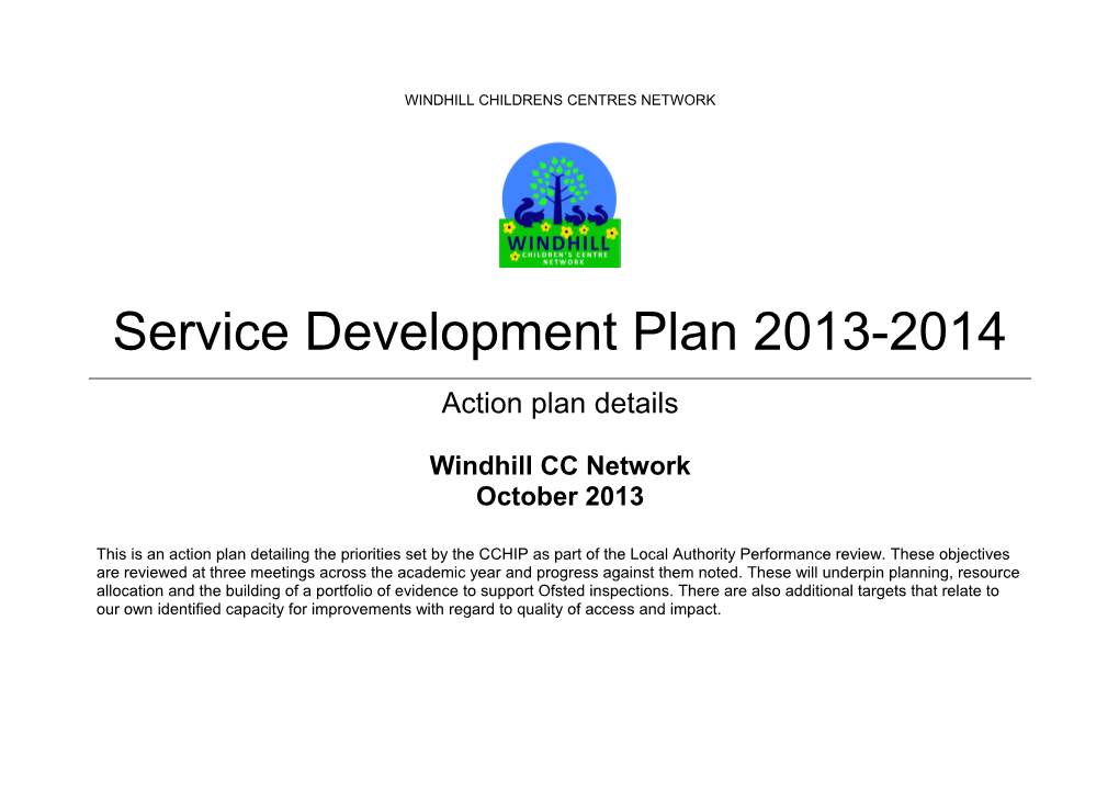 Service Development Plan 2013-2014