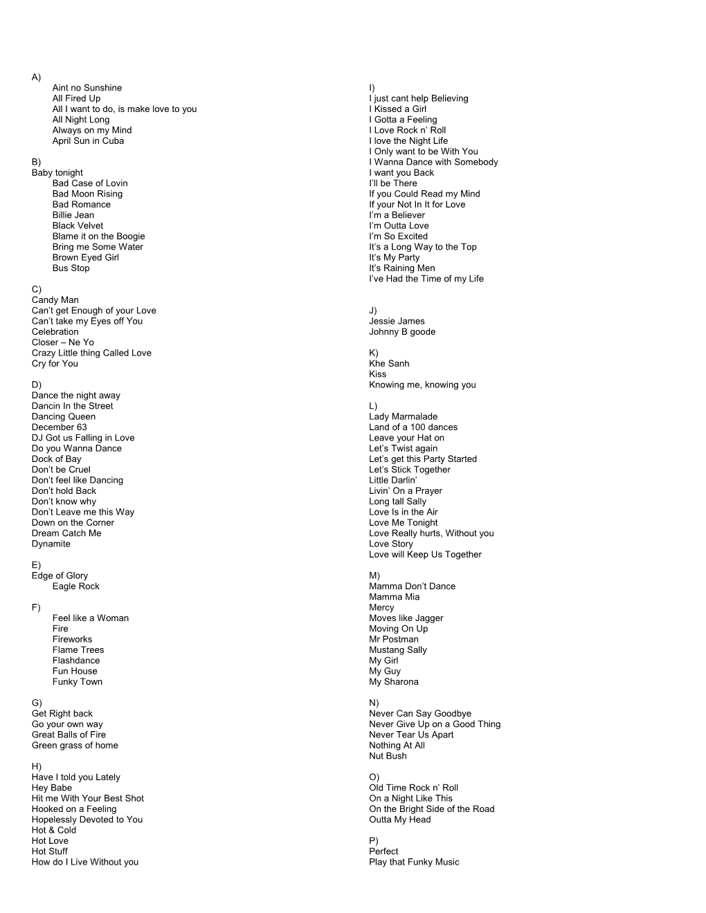 Shazam Song List