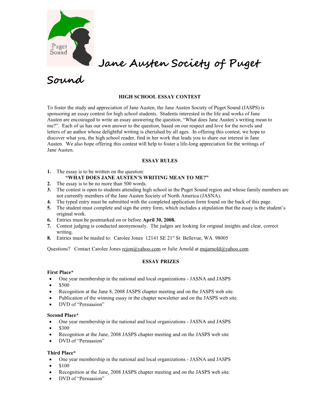 Jane Austen Society of Puget Sound