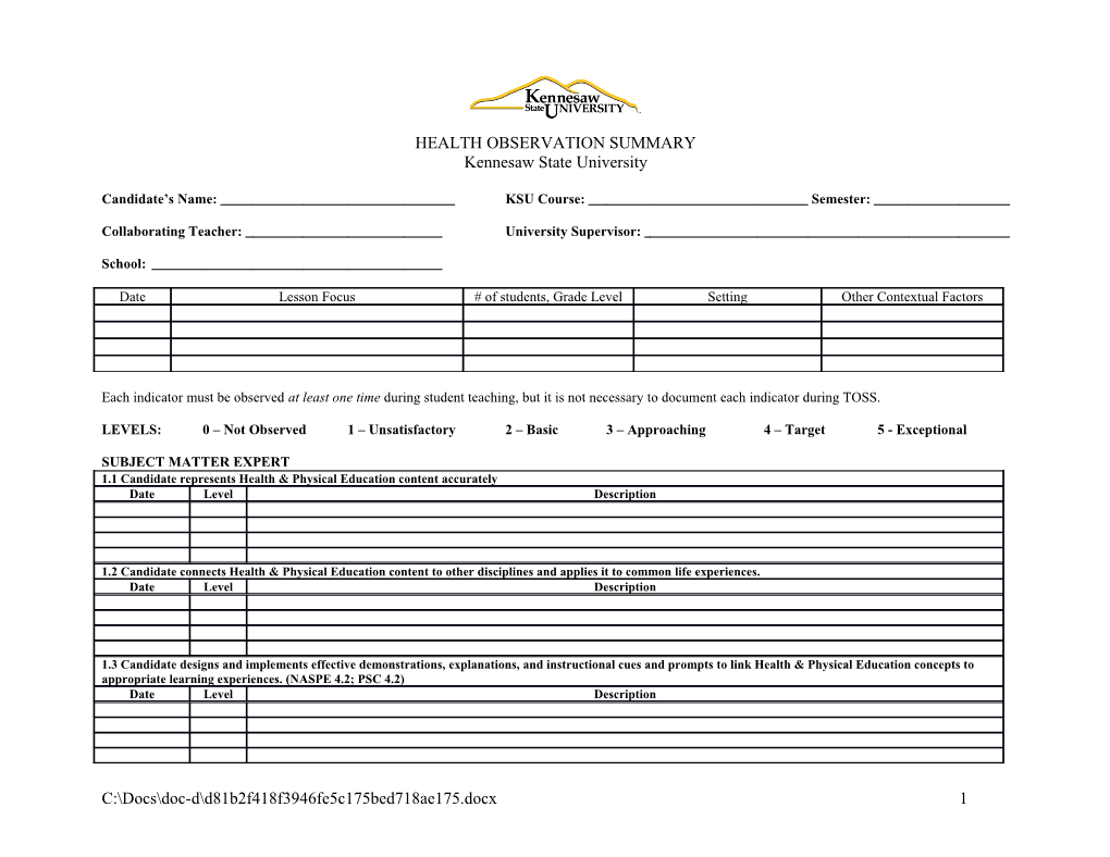 Candidate S Name: KSU Course: Semester