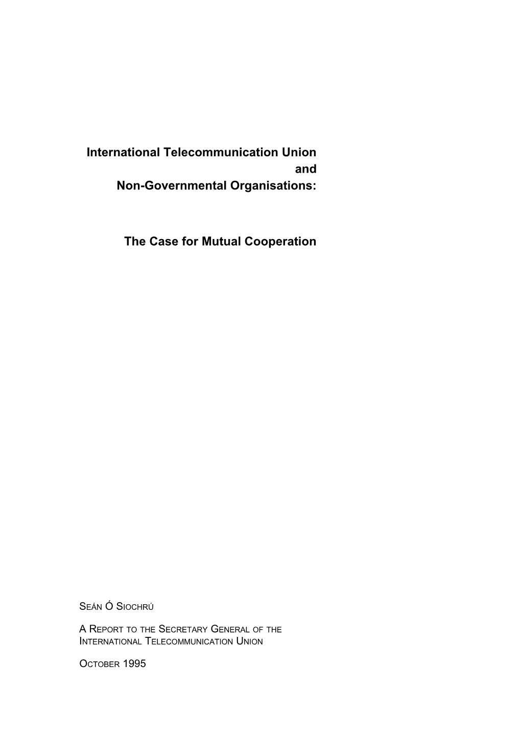 ITU & NGO Report for Tarjanne