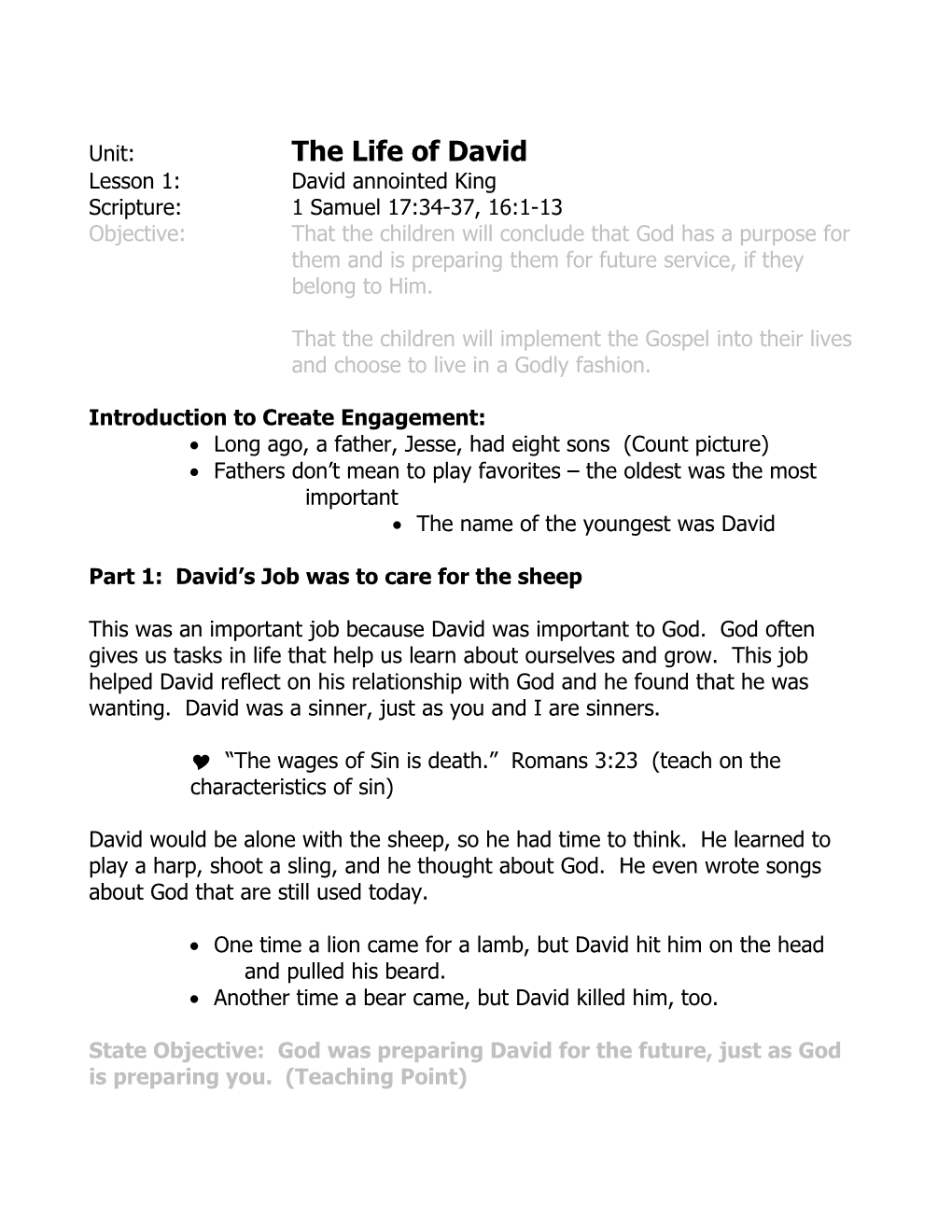 Unit:The Life of David