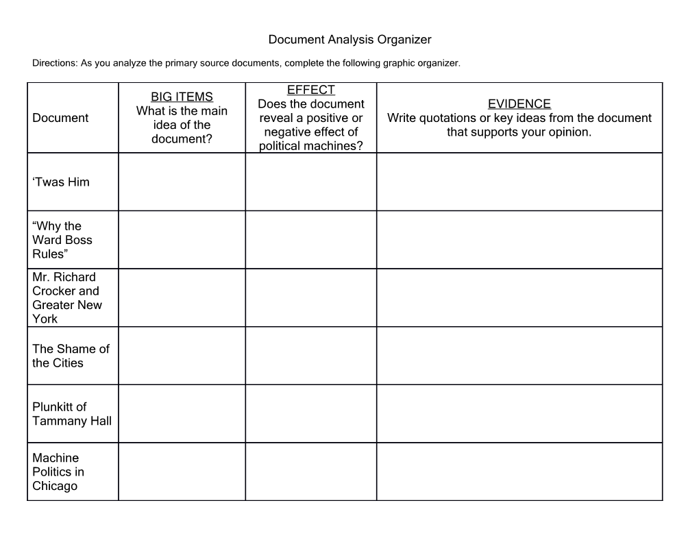 Document Analysis Organizer