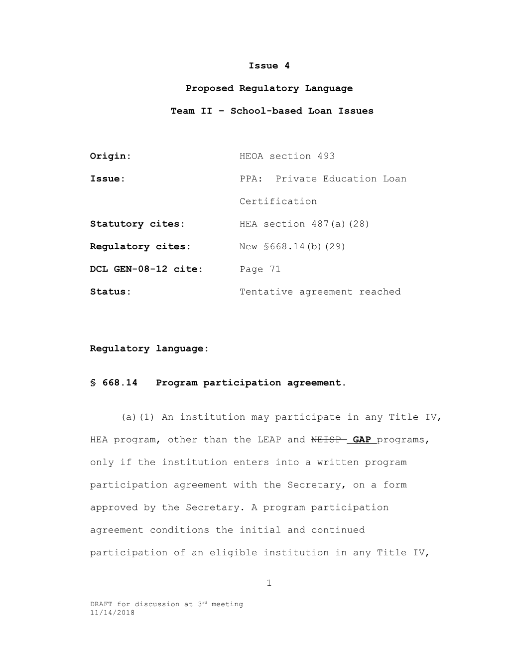 2009 Negotiated Rulemaking - Team Two, Session 3, Issue Paper Four (MS Word)